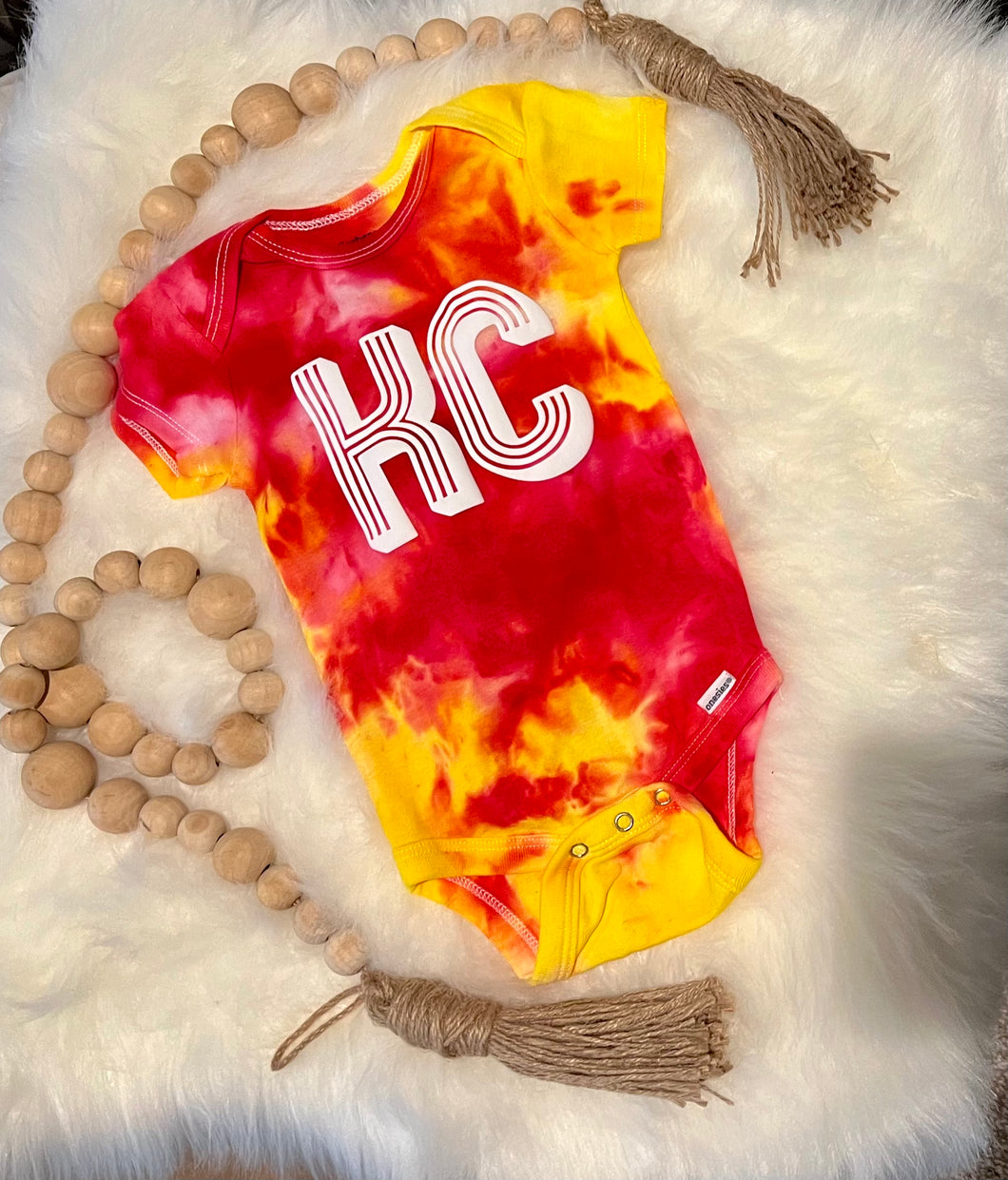 KC Red and Yellow Infant/Toddler Bodysuit **Tie Dye**