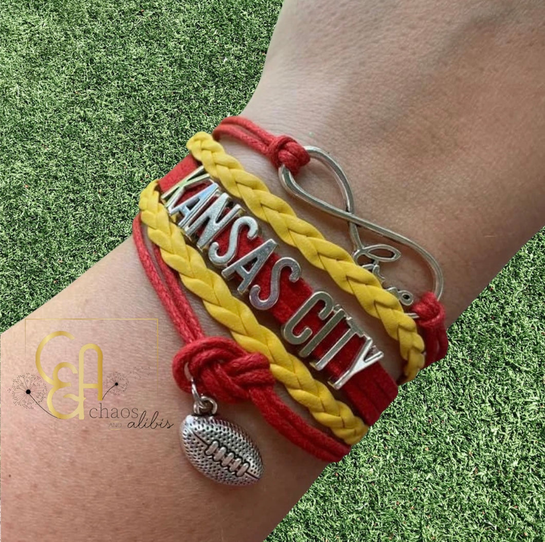 Kansas City Football Bracelet